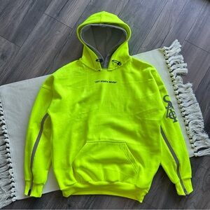 rare SIA Collective Neon Yellow Hoodie with Reflective Elements